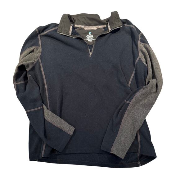 Kuhl Kashmira 1/4 Zip Men's XL Navy Blue/Gray Hiking Fleece - Picture 1 of 5